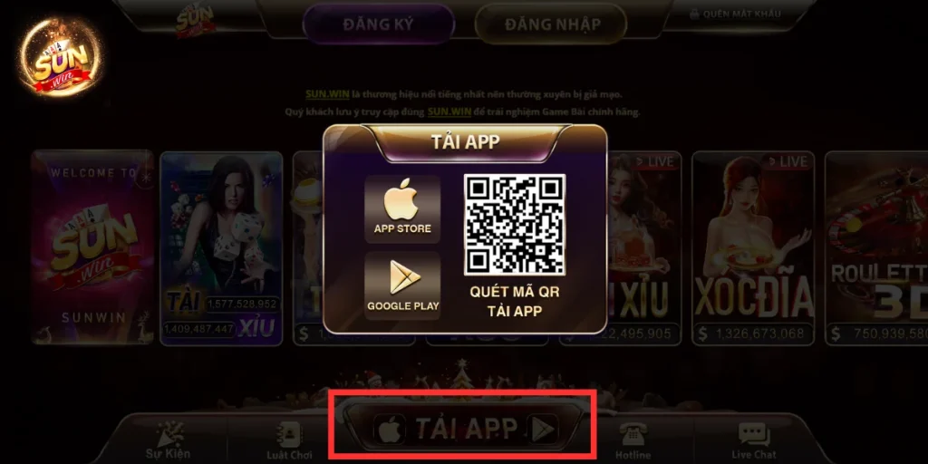 Lưu ý khi tải Sunwin